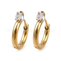 304 Stainless Steel Ring with Heart Hoop Earrings&nbsp;EJEW-K268-37G