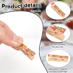 10Pcs 10 Styles Flower Printed Wooden Craft Pegs Clips&nbsp;AJEW-WH0248-505