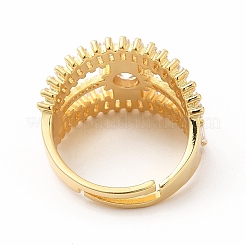 Clear Cubic Zirconia Diamond Adjustable Ring&nbsp;RJEW-F142-01G