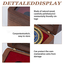 Black Walnut Wood Badge Packing Magnetic Boxes with Acrylic Visible Window Lid&nbsp;CON-WH0095-239B-02