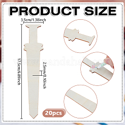 Unfinished Wood Sword Display Decorations&nbsp;DJEW-WH0053-56