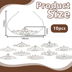 10Pcs 10 Styles Alloy Rhinestone Hair Bands&nbsp;OHAR-DR0001-06