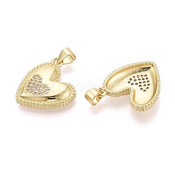 Valentine's Day Brass Micro Pave Clear Cubic Zirconia Pendants&nbsp;KK-T080-53G