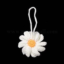 Handmade Crochet Cotton Daisy Decoration&nbsp;HJEW-WH0051-01