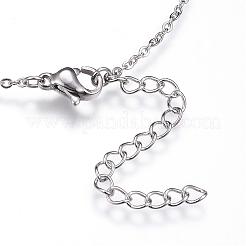 Non-Tarnish 304 Stainless Steel Initial Pendant Necklaces&nbsp;NJEW-P151-S-P