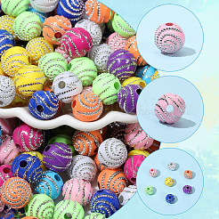 400Pcs Plating Acrylic Beads&nbsp;PACR-PA0001-25