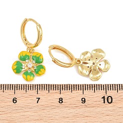 Brass Micro Pave Cubic Zirconia Hoop Dangle Earrings&nbsp;KK-CBA8324-10G-01