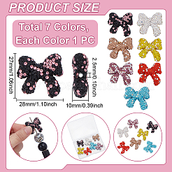 7Pcs 7 Colors Polymer Clay with Rhinestone Beads&nbsp;CLAY-GA0001-05