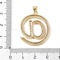 Brass Micro Pave Cubic Zirconia Pendants&nbsp;KK-S526-13G