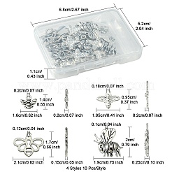 40Pcs 4 Styles Tibetan Style Alloy Pendants&nbsp;TIBEP-FS0001-16