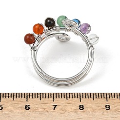 Brass Chakra Finger Rings&nbsp;G-H316-02P