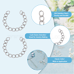 150Pcs 304 Stainless Steel Curb Chains Extender&nbsp;STAS-DC0013-10