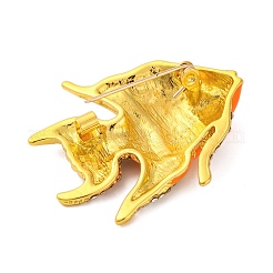 Zinc Alloy Crystal Rhinestone Resin Fish Brooch&nbsp;JEWB-U010-01G-01