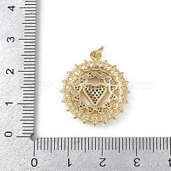 Brass Micro Pave Cubic Zirconia Pendants&nbsp;KK-S528-19G