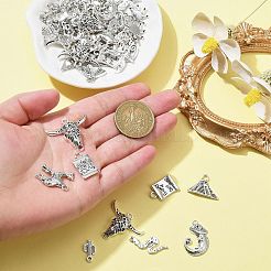 50Pcs 10 Style Tibetan Style Alloy Pendants&nbsp;FIND-CJ0001-60