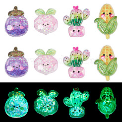 30Pcs Luminous Transparent Resin Cabochons&nbsp;RESI-TA0004-96