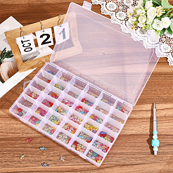 36 Grids Transparent Plastic Adjustable Dividers Boxes with Hinged Lid&nbsp;CON-PA0001-08