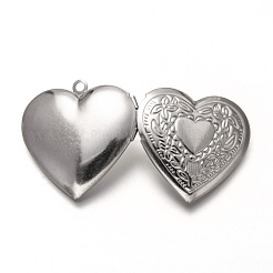 Non-Tarnish 316 Stainless Steel Locket Pendants&nbsp;STAS-P268-01B-P