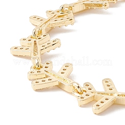 Clear Cubic Zirconia Airplane Link Chains Bracelet&nbsp;BJEW-I301-15G