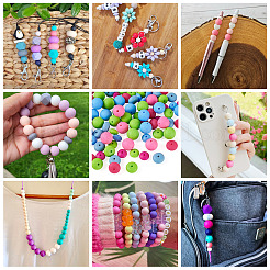 90Pcs 9 Styles Round Silicone Focal Beads&nbsp;SIL-TA0003-56