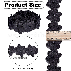 4 Yards Organza Flower Lace Trim&nbsp;OCOR-WH0070-165A