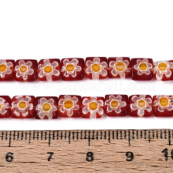 Handmade Millefiori Lampwork Beads Strands&nbsp;LAMP-T022-10A