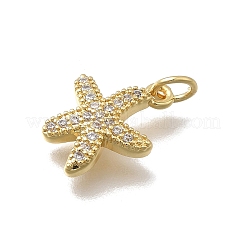 Brass Micro Pave Clear Cubic Zirconia Charms&nbsp;KK-D431-053B-G
