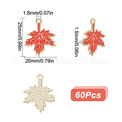 60Pcs Autumn Theme Rack Plating Alloy Enamel Pendants&nbsp;ENAM-SC0003-37
