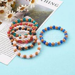 Imitation Wood & Gemstone Style Acrylic Beaded Stretch Bracelets&nbsp;BJEW-JB06229