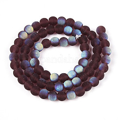 Frosted Transparent Glass Beads Strands&nbsp;LS-GLAA-T032-T6mm-MBB19