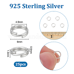 25Pcs 925 Sterling Silver Split Rings&nbsp;STER-PH0004-82