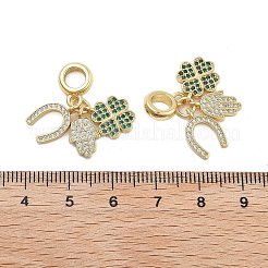 Brass Micro Pave Cubic Zirconia Pendants&nbsp;KK-Q006-63G