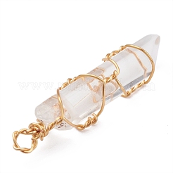 Natural Quartz Crystal Pointed Pendants&nbsp;PALLOY-JF00613