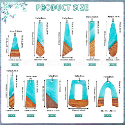 20Pcs 10 Styles Resin & Wood Pendants&nbsp;WOOD-TA0002-67D