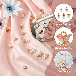 50Pcs 5 Styles Resin Imitation Pearl Pendants&nbsp;FIND-CD0001-32