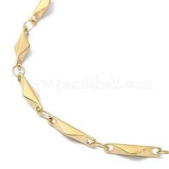 Ion Plating(IP) 304 Stainless Steel Rhombus Link Chain Necklaces for Women&nbsp;NJEW-D052-03G