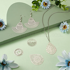 40Pcs 10 Style 201 Stainless Steel Filigree Pendants&nbsp;STAS-FW0001-26