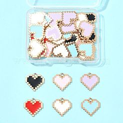 48Pcs 6 Colors Alloy Enamel Pendants&nbsp;ENAM-FS0003-60