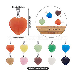 20Pcs 10 Colors Cat Eye Pendants&nbsp;G-CW0001-10