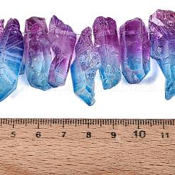 Two Tone Spray Painted Natural Quartz Crystal Points Beads Strands&nbsp;G-Q610-03G