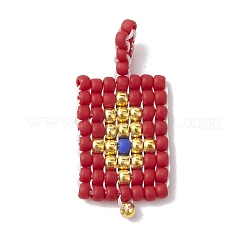 2Pcs 2 Style Handmade MIYUKI Round Rocailles Seed Loom Pattern&nbsp;PALLOY-MZ00174