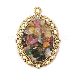 3Pcs 3 Colors Natural Multicolor Tourmaline Chip Pendants&nbsp;PALLOY-JF03037