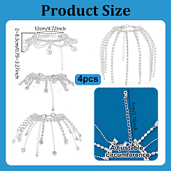 4Pcs 4 Styles Glass Rhinestone with Plastic Pearl Beads Tassel Wine Glass Charms&nbsp;AJEW-OC00049