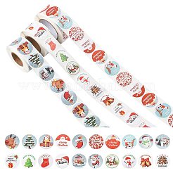 3 Rolls 3 Styles Christmas Round Dot Self Adhesive Paper Stickers Roll&nbsp;DIY-FS0010-32A