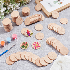 200Pcs Beech Wooden Round Pieces&nbsp;WOOD-NB0002-94A
