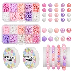 DIY Round Opaque Acrylic Beads Bracelets Making Kits&nbsp;DIY-YW0011-77B
