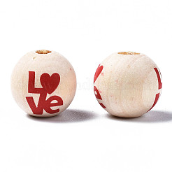 Unfinished Natural Wood European Beads&nbsp;WOOD-S057-066