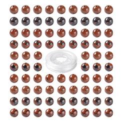 100Pcs 8mm Natural Mahogany Obsidian Round Beads&nbsp;DIY-LS0002-03