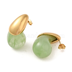 Teardrop Resin Stud Earrings&nbsp;EJEW-U003-26G