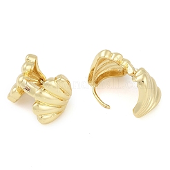 Rack Plating Shell shape Brass Hoop Earrings for Women&nbsp;EJEW-Z059-03G